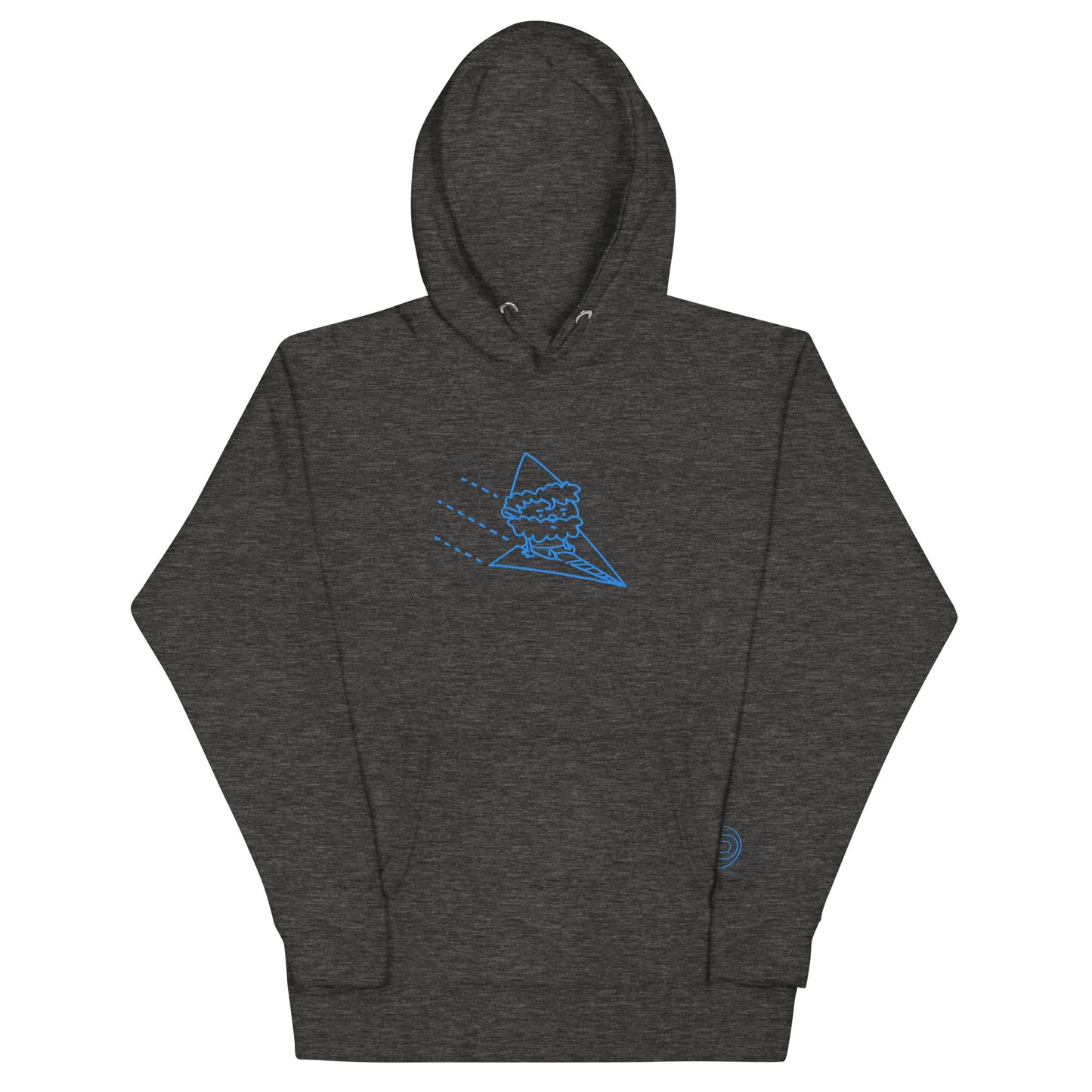 Airplane Embroidered Hoodie, Charcoal