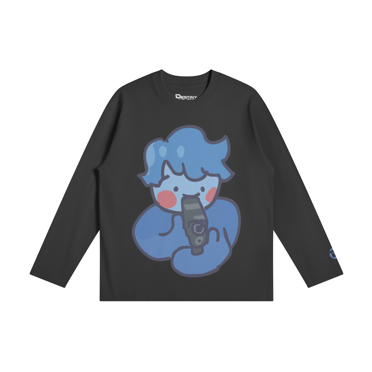Hands-up Long Sleeve Tee, Black
