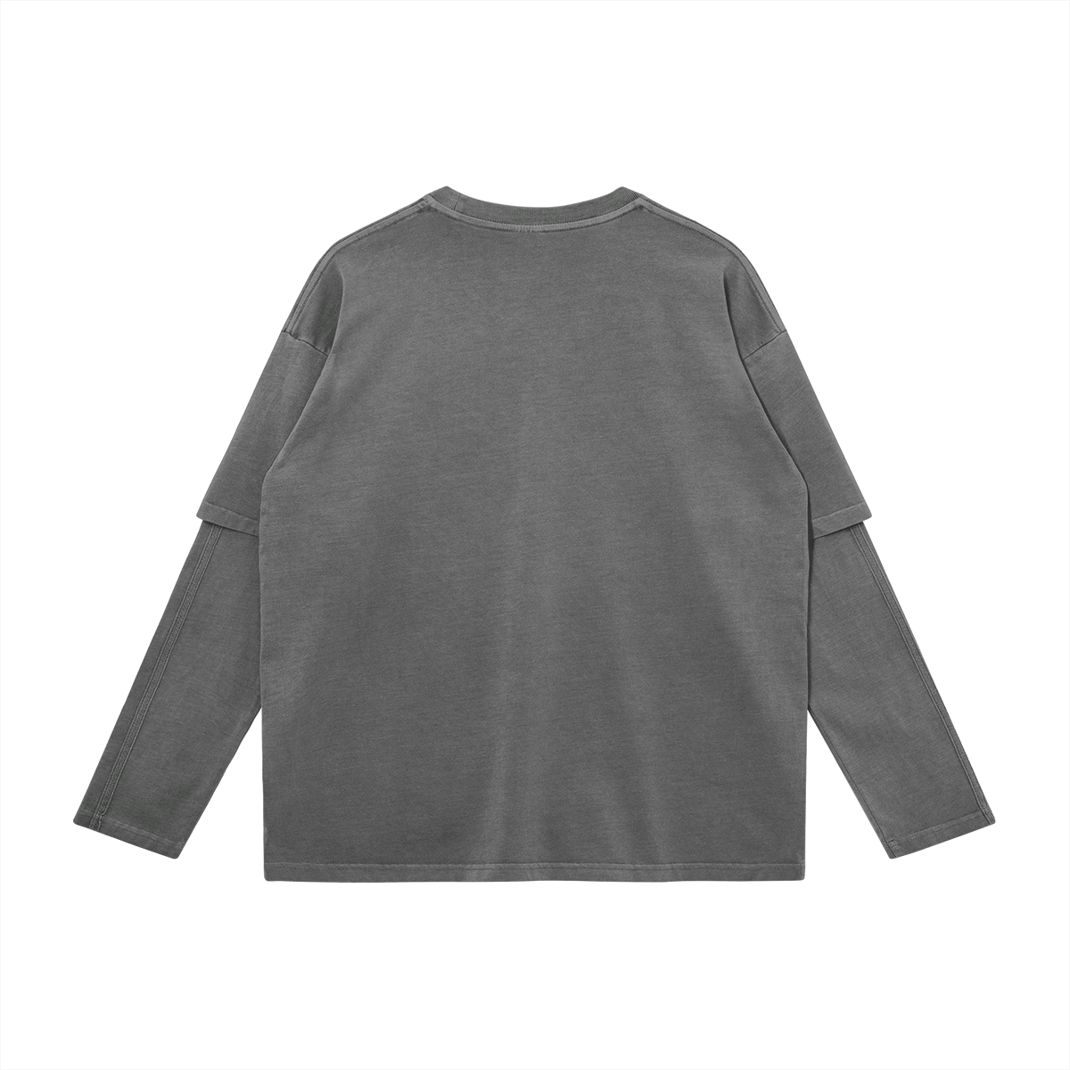 Daliban Layered Long Sleeve Shirt, Gray