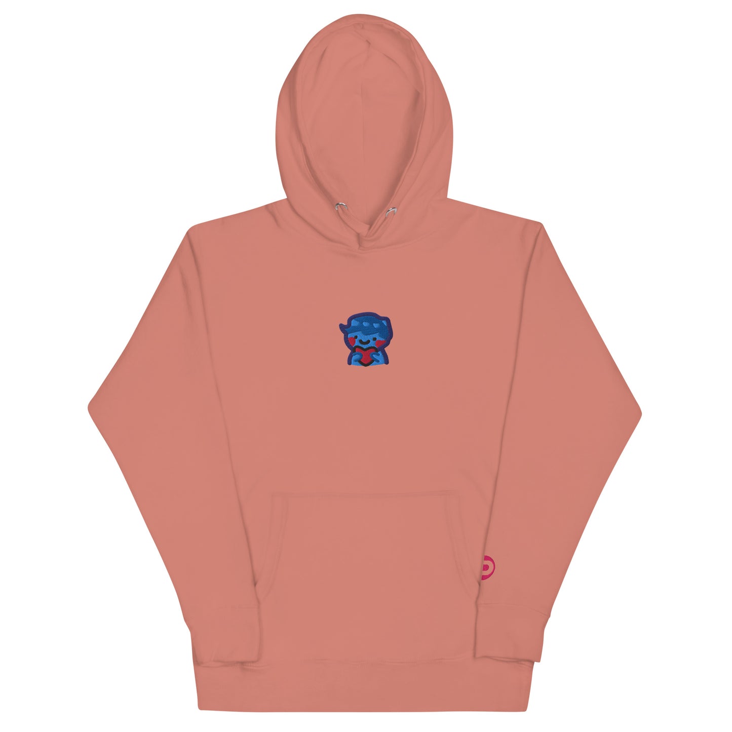 dggL Embroidered Hoodie, Dusty Pink