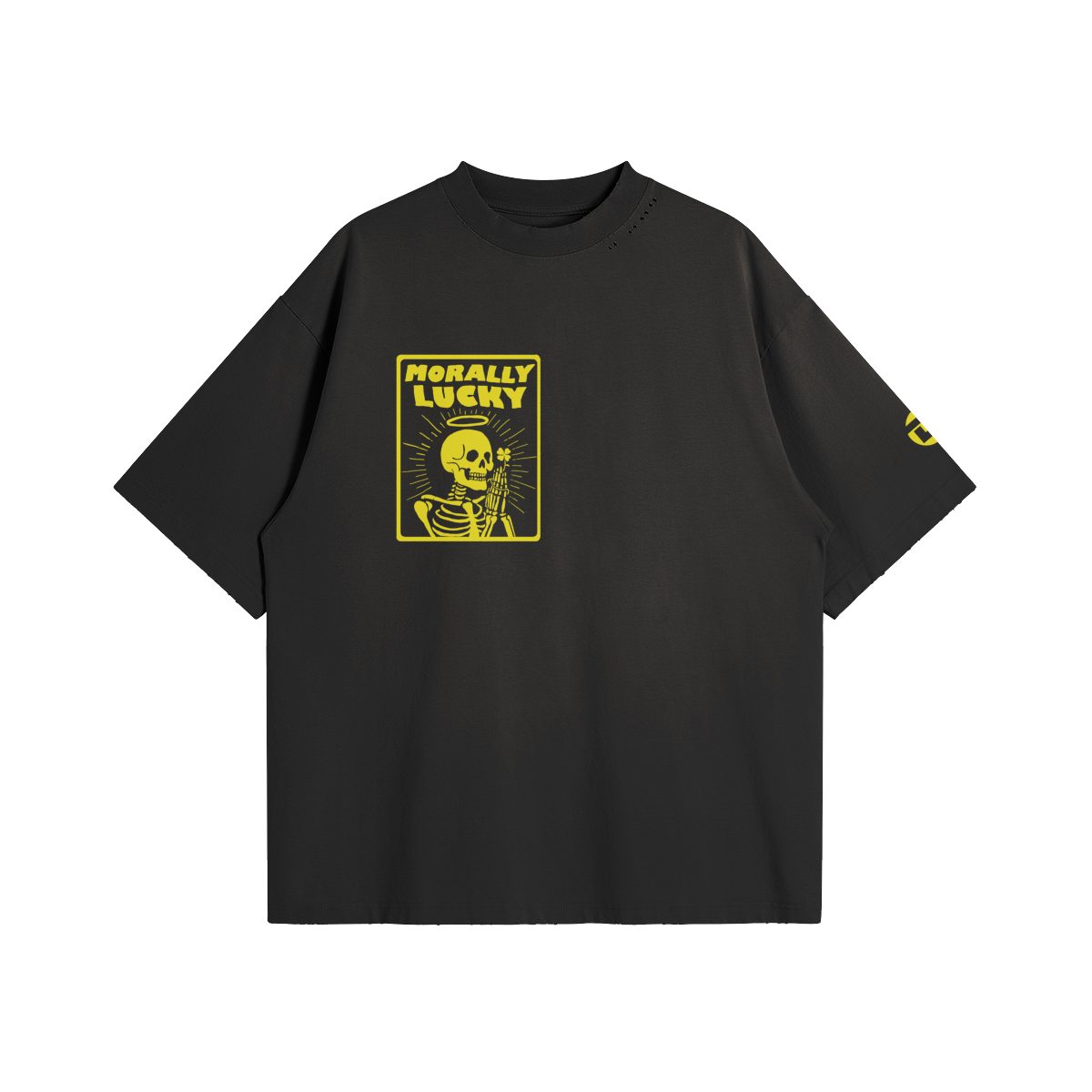 Morally Lucky Oversized Worn-out Tee, Black