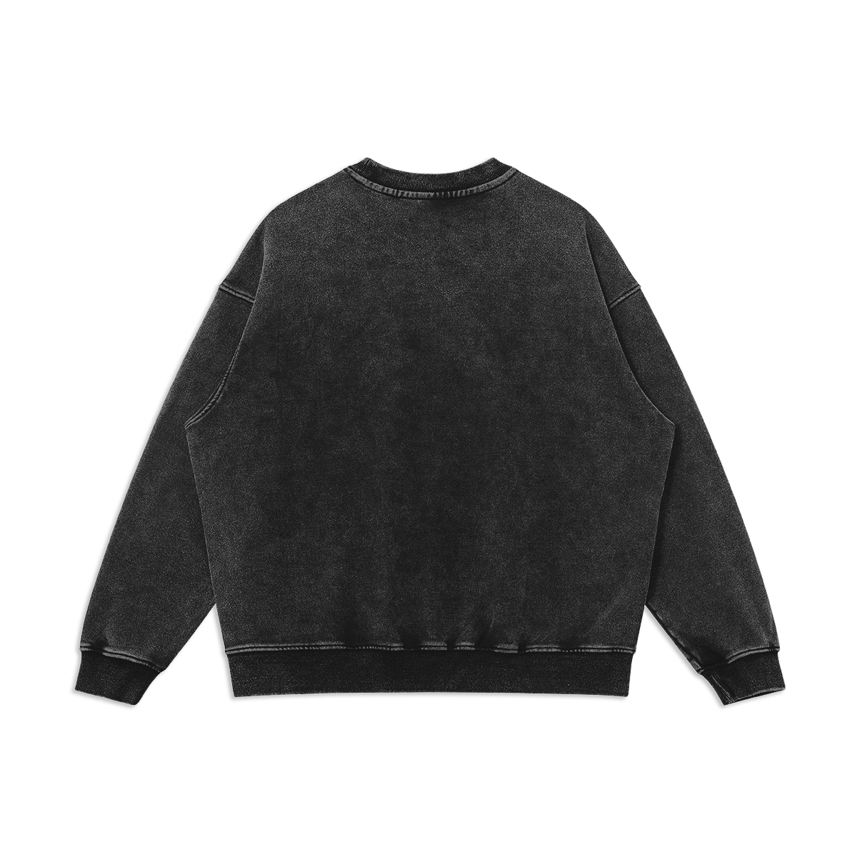Embroidered Logo Oversized Faded Sweatshirt, Black