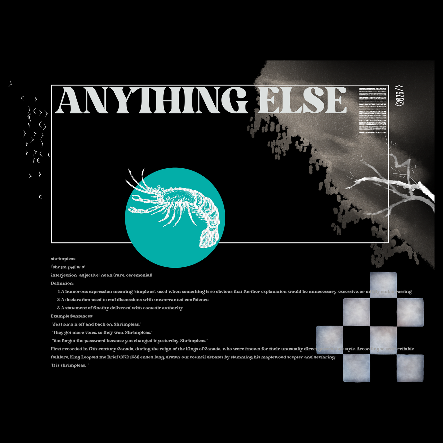 AE? Shrimpleas Tee, Black
