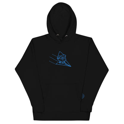 Airplane Embroidered Hoodie, Black