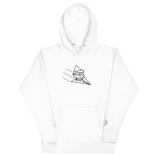 Airplane Embroidered Hoodie, White