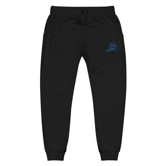 Airplane Embroidered Joggers, Black