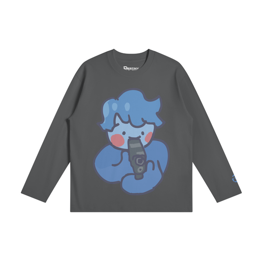 Hands-up Long Sleeve Tee, Gray