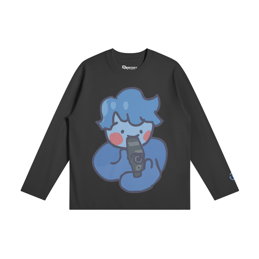 Hands-up Long Sleeve Tee, Black