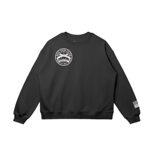 Gun Club Oversized Sweatshirt, Spatter Black