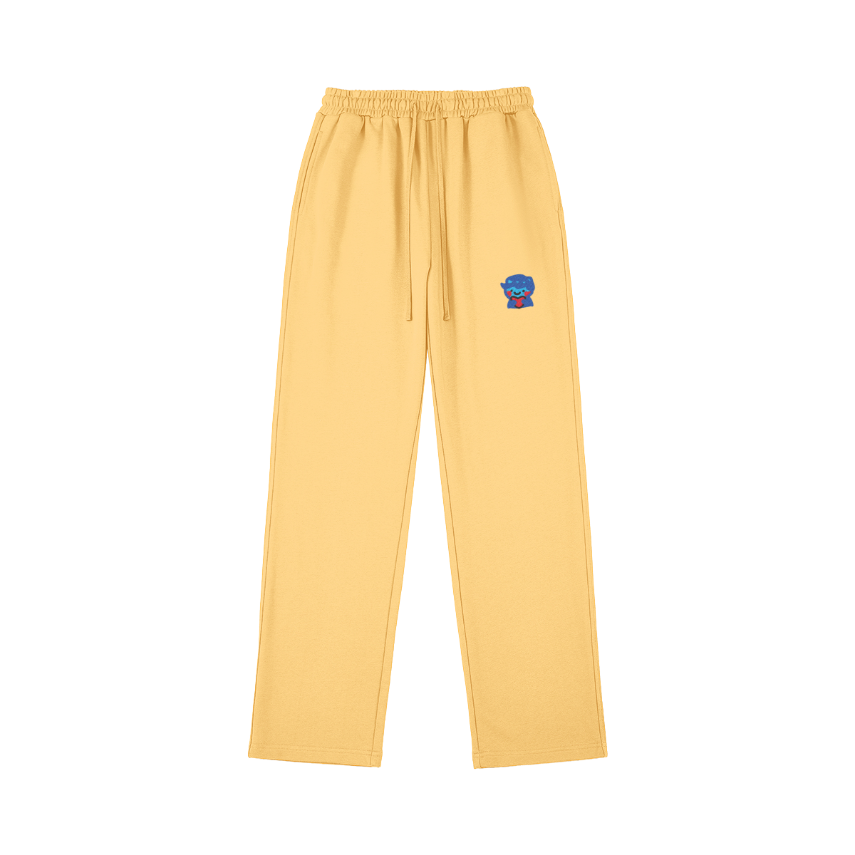 DggL Embroidered Logo Sweatpants, Soft Yellow