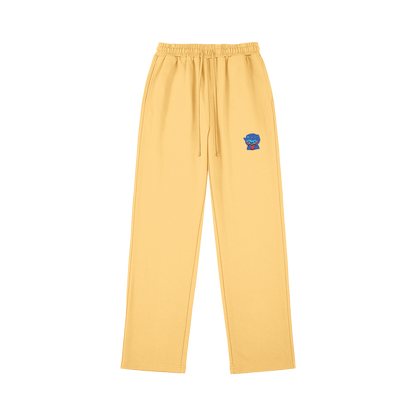 DggL Embroidered Logo Sweatpants, Soft Yellow