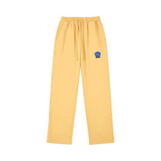 DggL Embroidered Logo Sweatpants, Soft Yellow