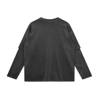 Daliban Layered Long Sleeve Shirt, Black