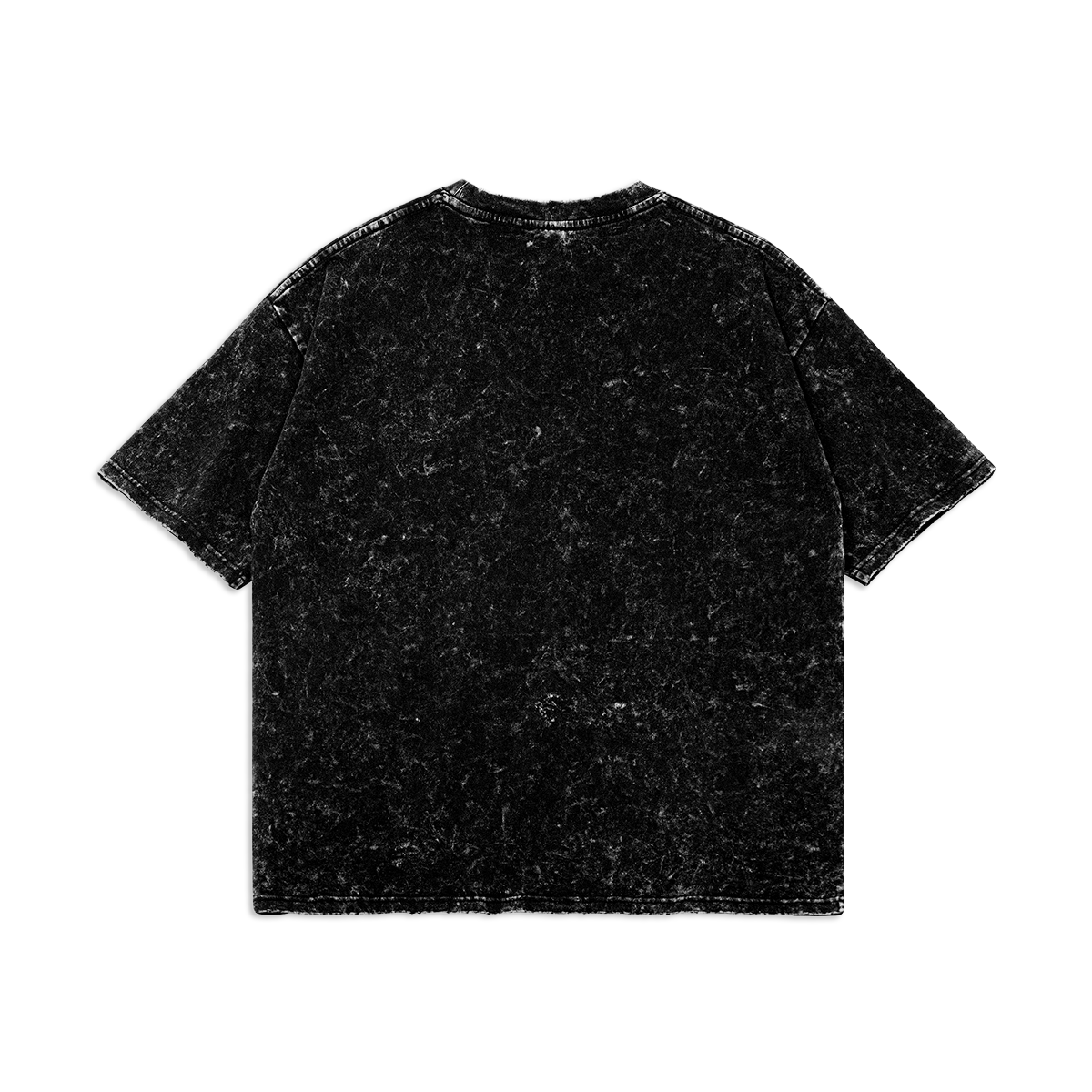 Embroidered Logo Oversized Faded Tee, Black