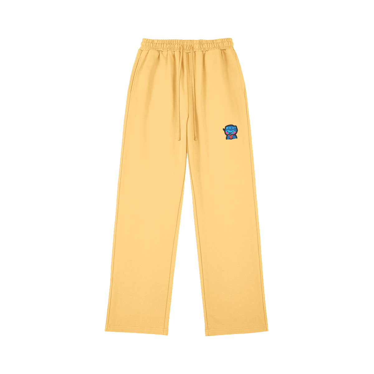 DggL Embroidered Logo Sweatpants, Soft Yellow