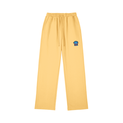 DggL Embroidered Logo Sweatpants, Soft Yellow