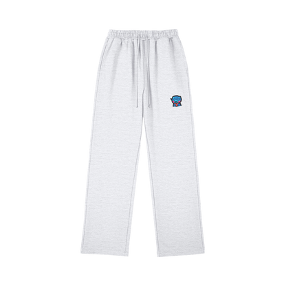 DggL Embroidered Logo Sweatpants, Heather Gray