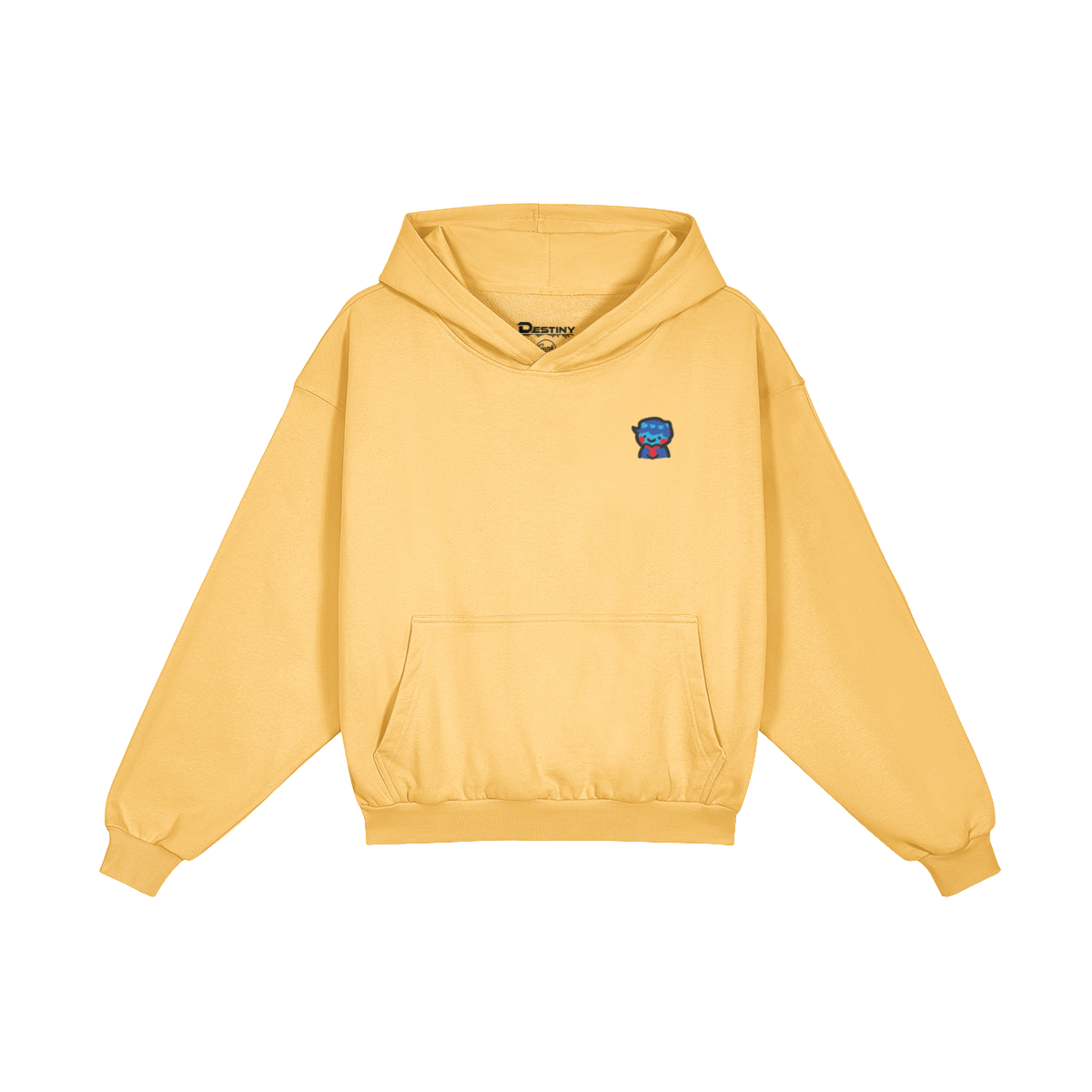 DggL Embroidered Logo Hoodie, Soft Yellow