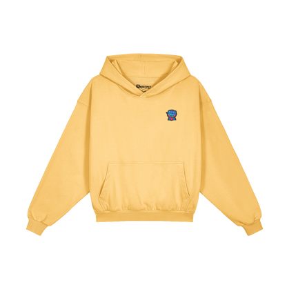 DggL Embroidered Logo Hoodie, Soft Yellow