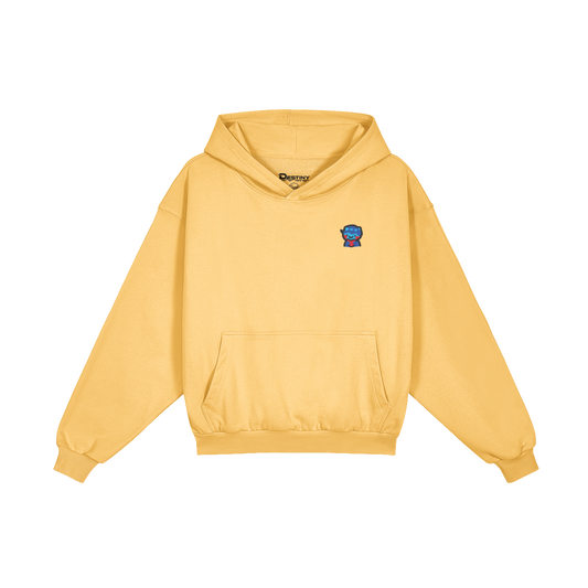 DggL Embroidered Logo Hoodie, Soft Yellow