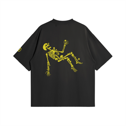 Morally Lucky Oversized Worn-out Tee, Black