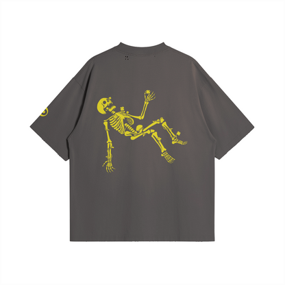 Morally Lucky Oversized Worn-out Tee, Gray