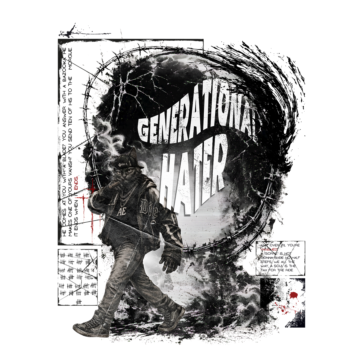 AE? Generational Hater Tee, Steel Blue