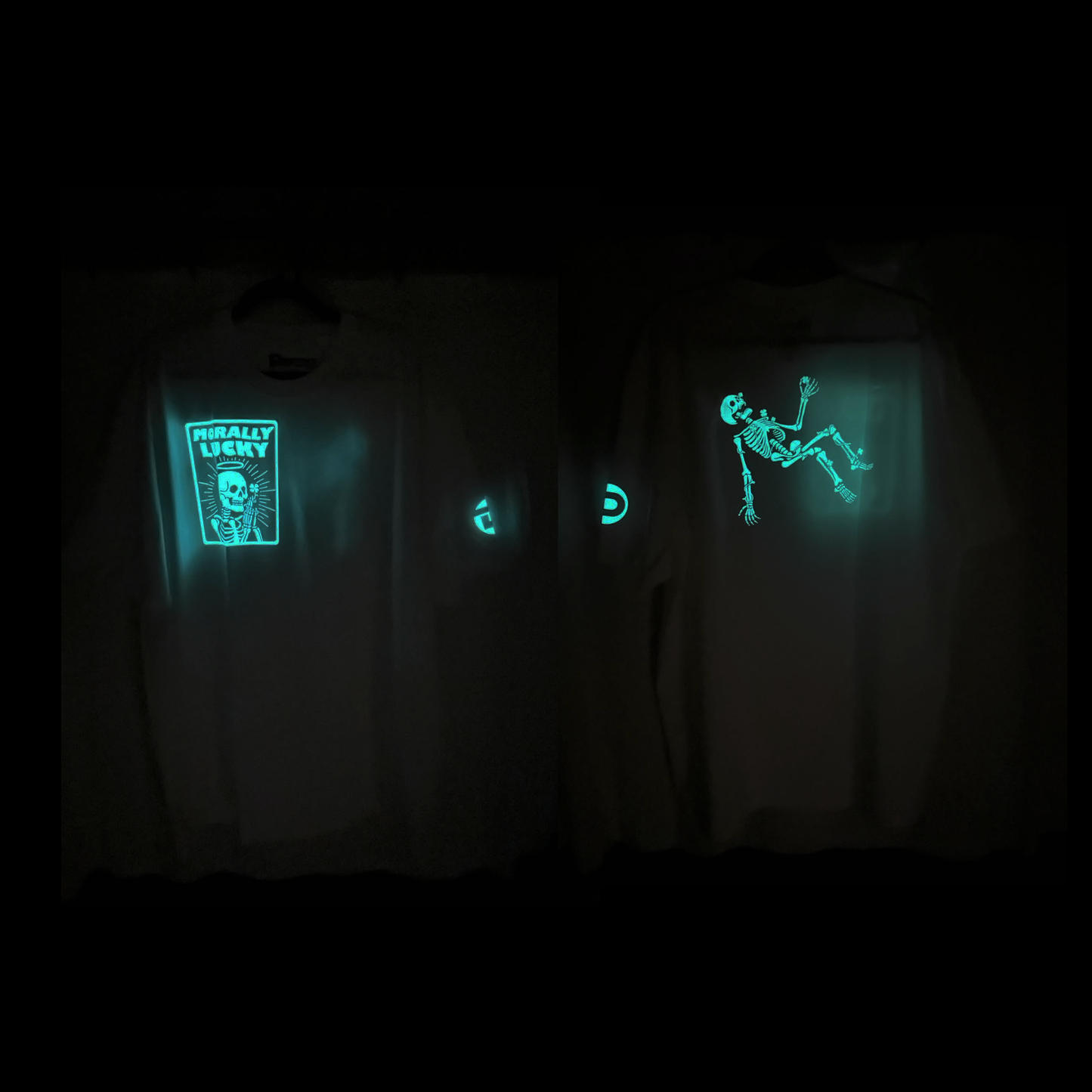 Glow in Dark Morally Lucky Tee, White