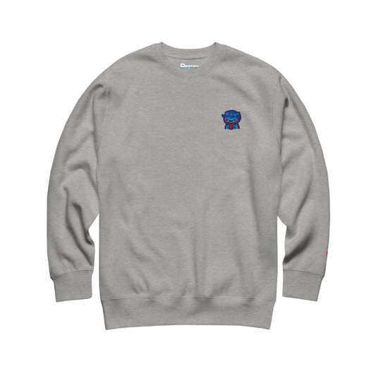 dggL Embroidered Crewneck Sweatshirt, Heather Gray
