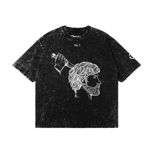 The Ides Acid-washed, Oversized Tee, Black