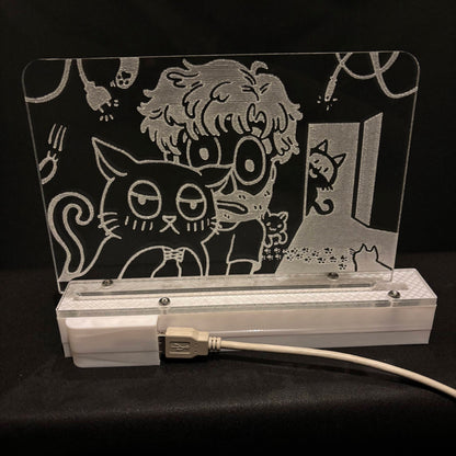 LED Acrylic Art Panel, "Destiny's Kute Kuddly Kittycats" by Halibee