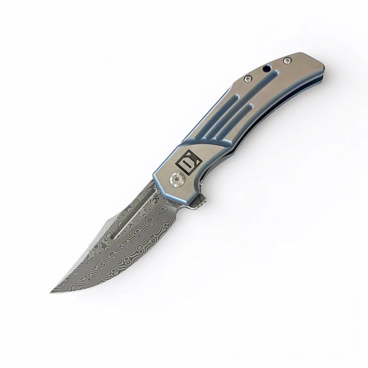 Limited Edition DGG Damascus Folding Knife with Signed CoA