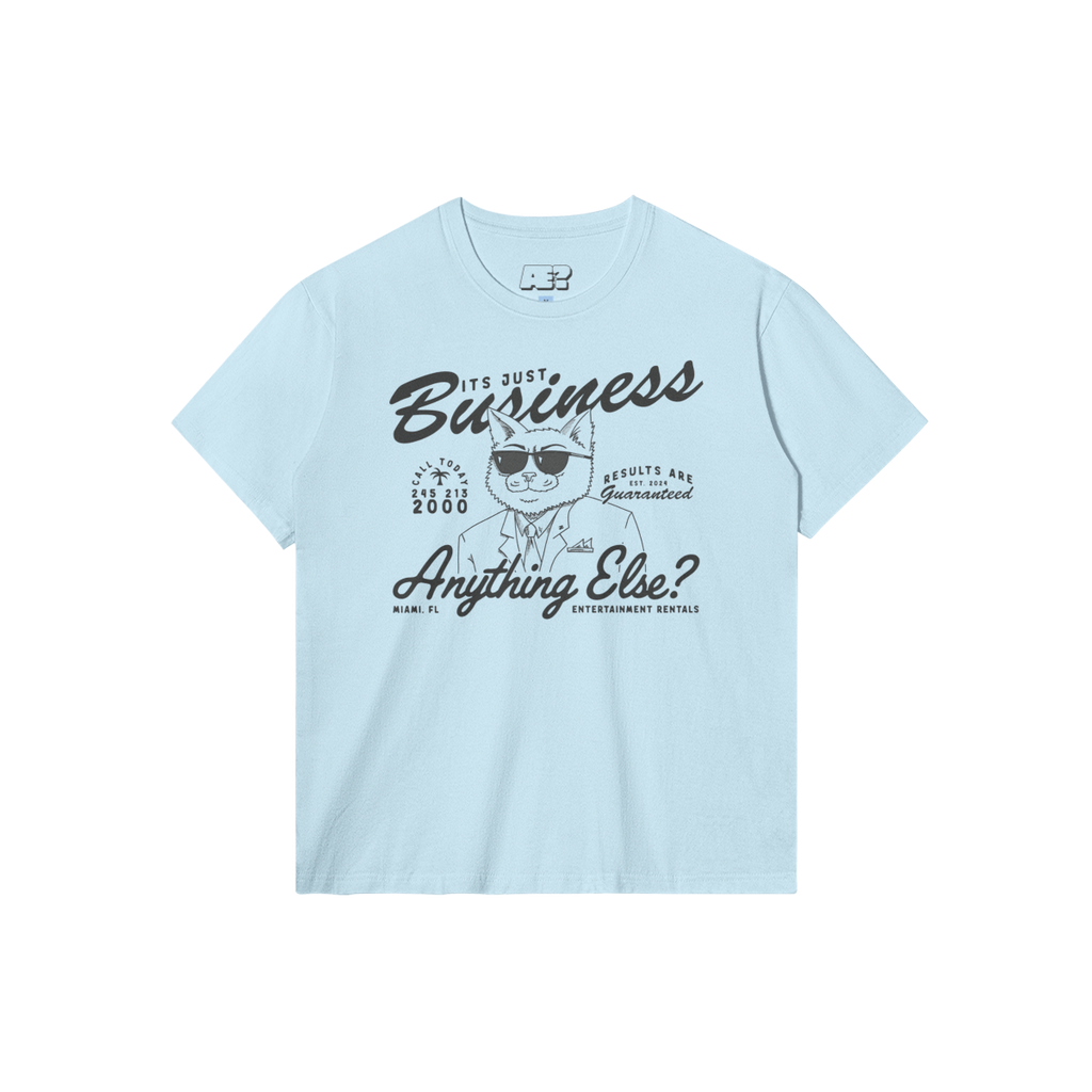 AE? Just Business Tee, Light Blue