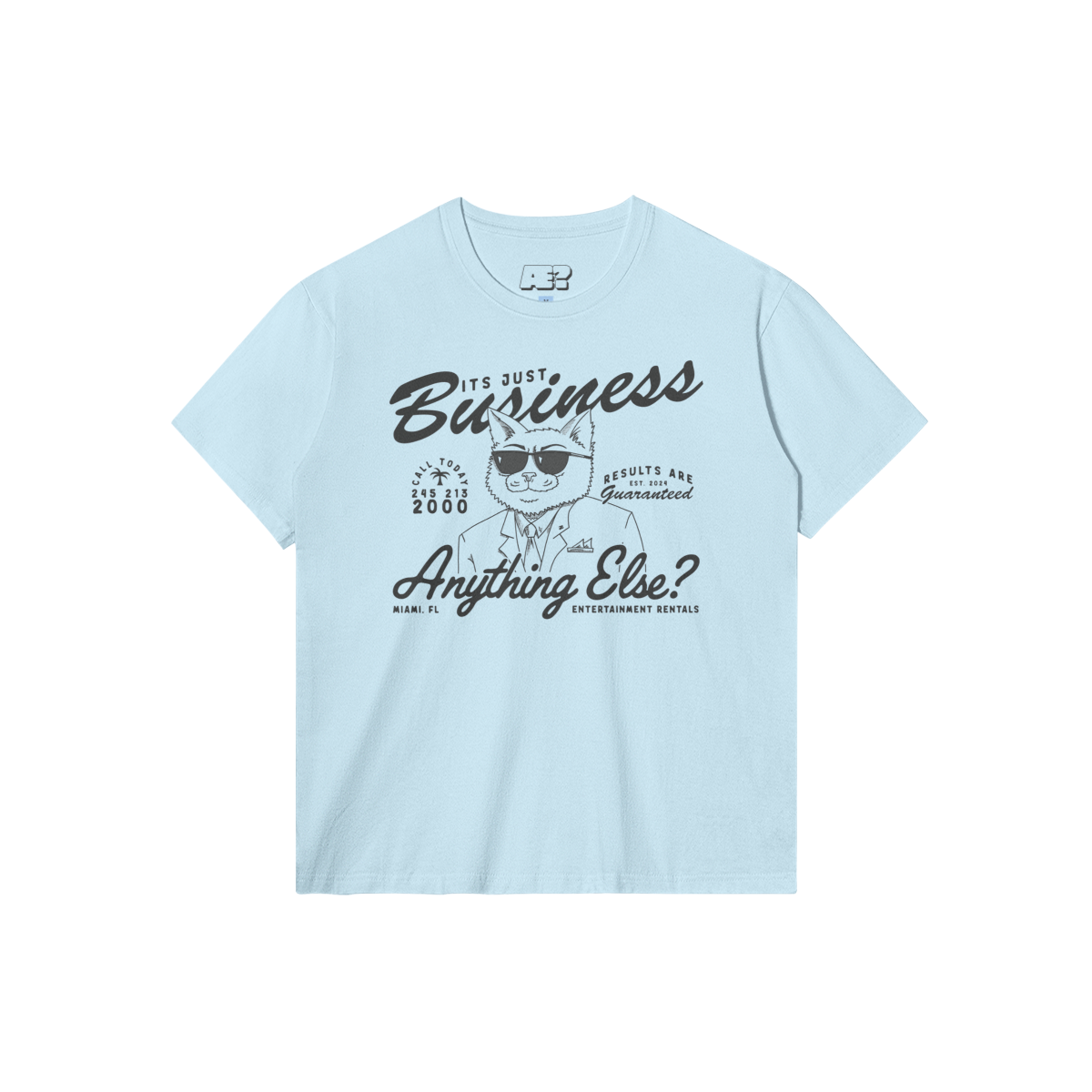 AE? Just Business Tee, Light Blue