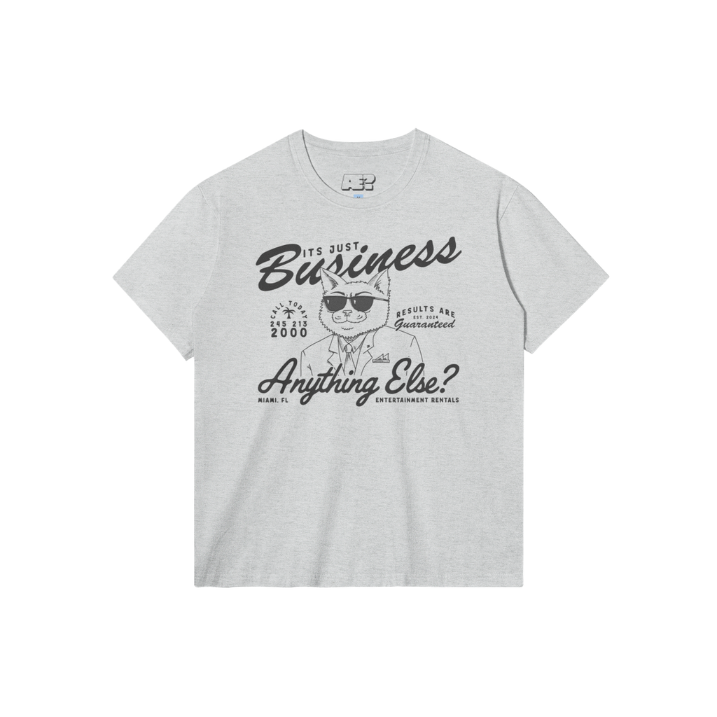 AE? Just Business Tee, Heather Gray