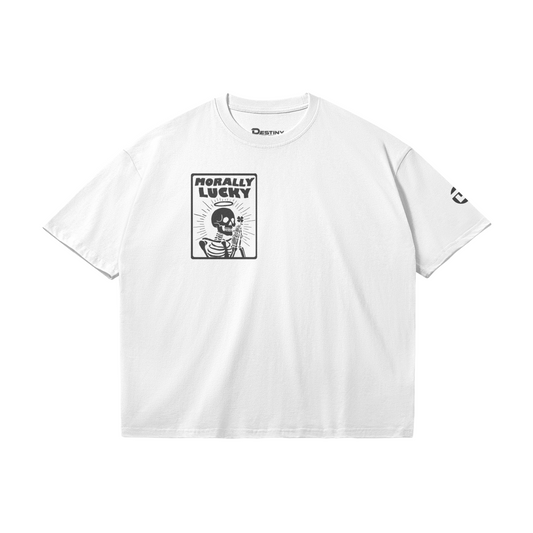 Morally Lucky Tee, White