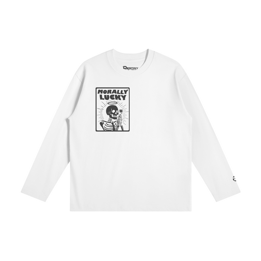 Morally Lucky Long Sleeve Tee, White