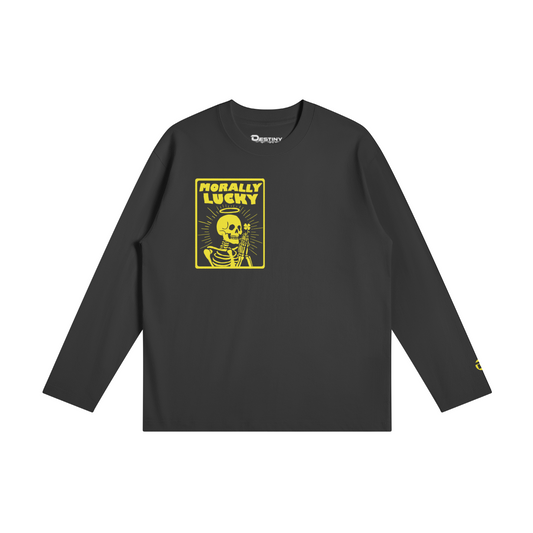 Morally Lucky Long Sleeve Tee, Black