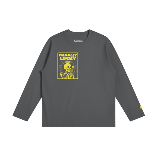 Morally Lucky Long Sleeve Tee, Gray