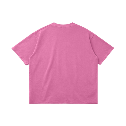 DggL Embroidered Logo Raw Hem Tee, Pink