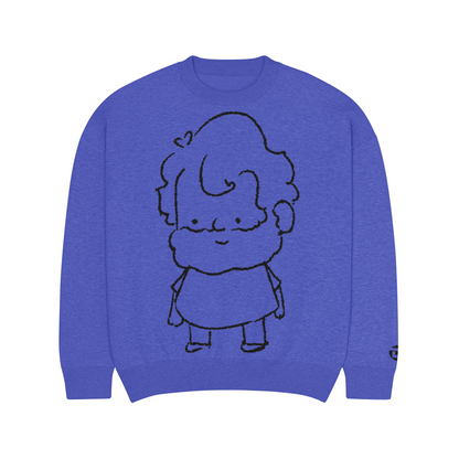 Tiny-knit Sweater, Bright Blue