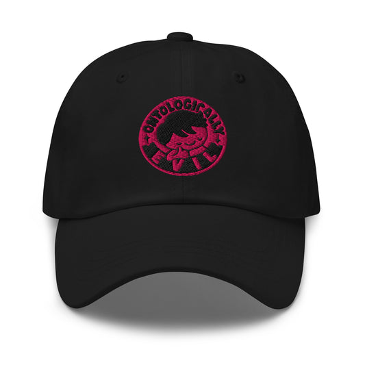 Ontologically Evil Embroidered Dad Hat, Pink